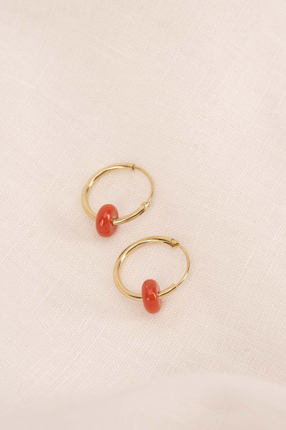 Zusss | Oorbellen met rondje oranje