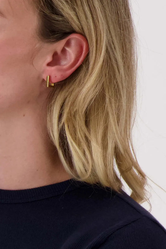 Zusss | Oorbellen vierkant goud