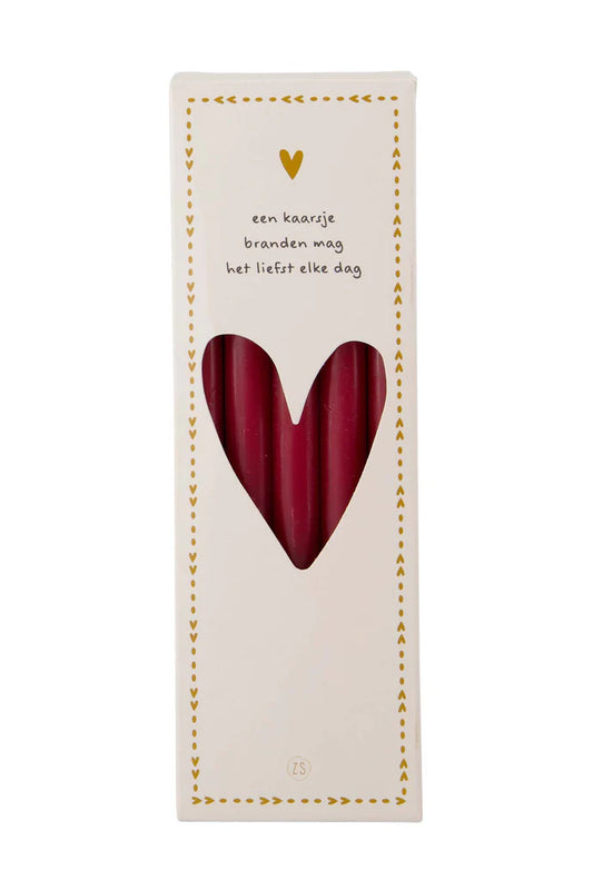 Zusss | Doosje met 10 smalle kaarsjes port