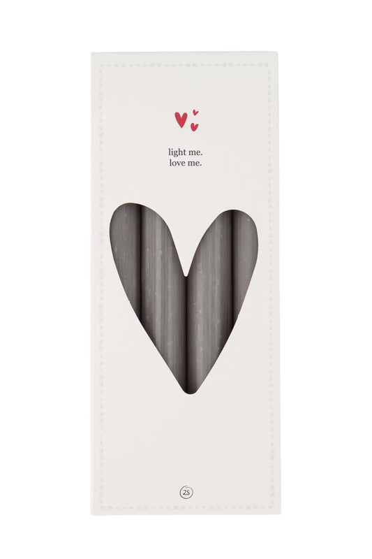 Zusss | Set van 4 rustieke kaarsen 20cm grijsgroen