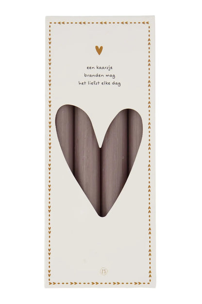 Zusss | Set van 4 rustieke kaarsen 20cm zand