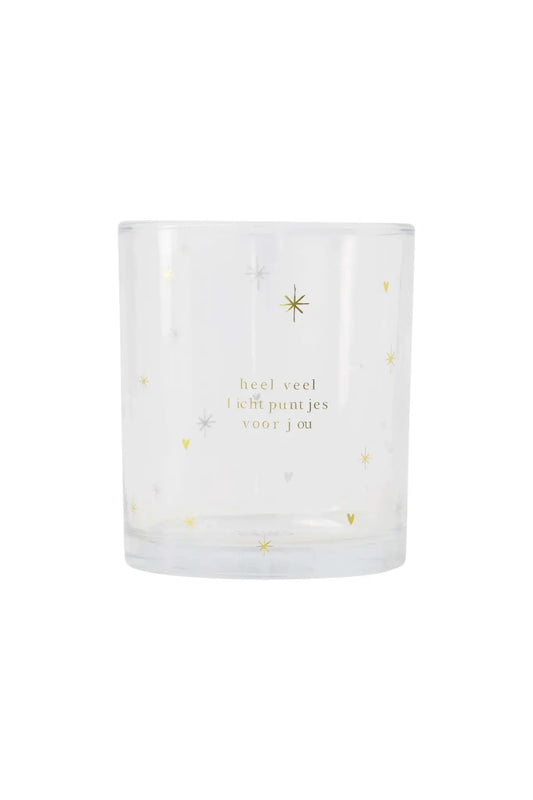 Zusss | Waxinelichthouder glas sterren goud