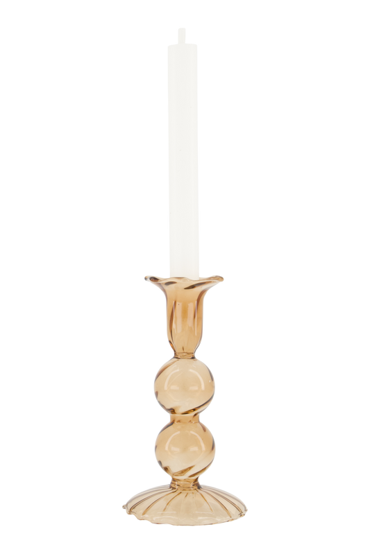 Zusss | Kandelaar glas bolling L bruin
