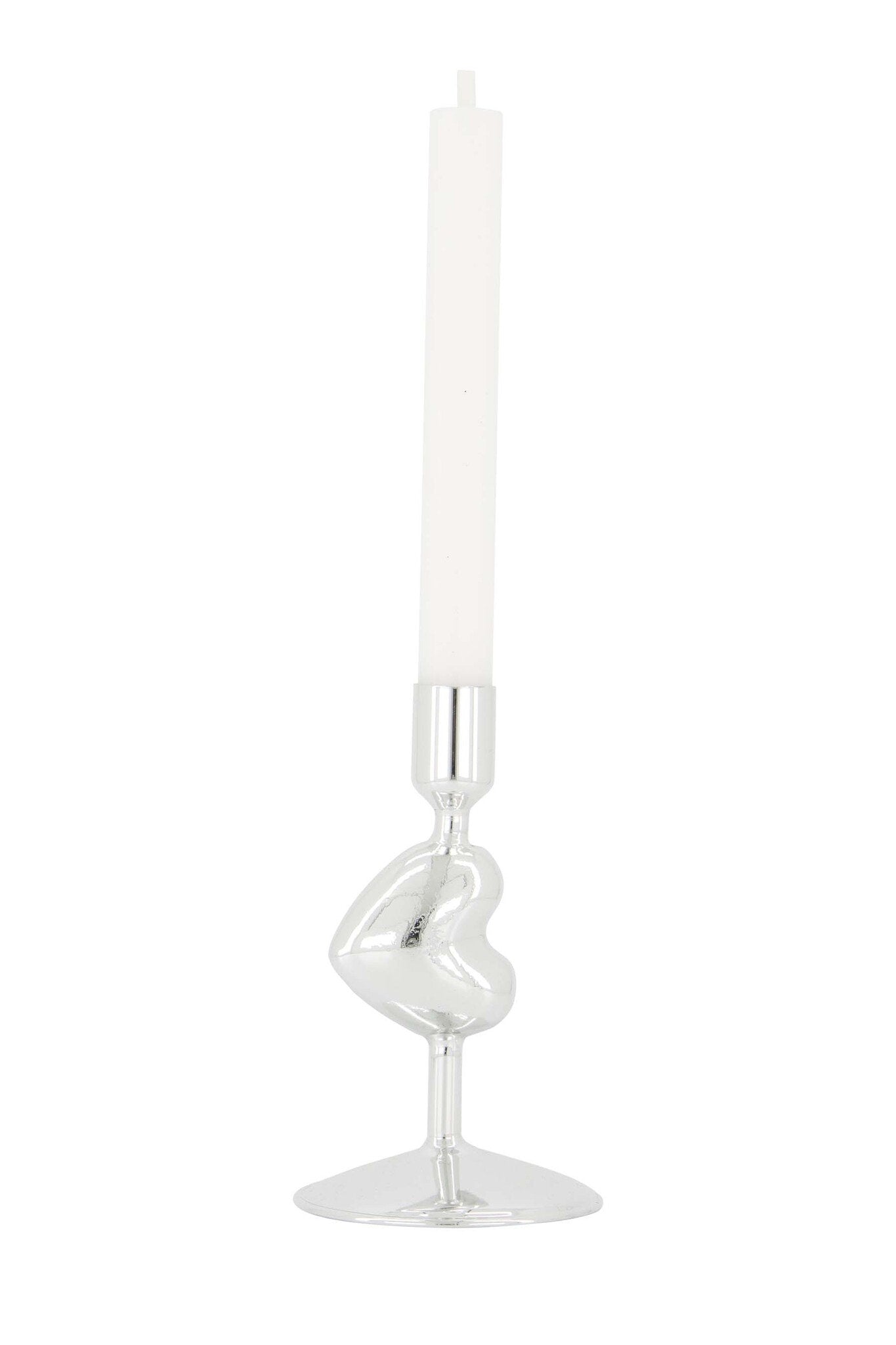 Zusss | Kerzenständer aus Glas in Herzform, silber