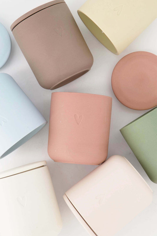 Zusss | Geurkaars keramiek hartje off white