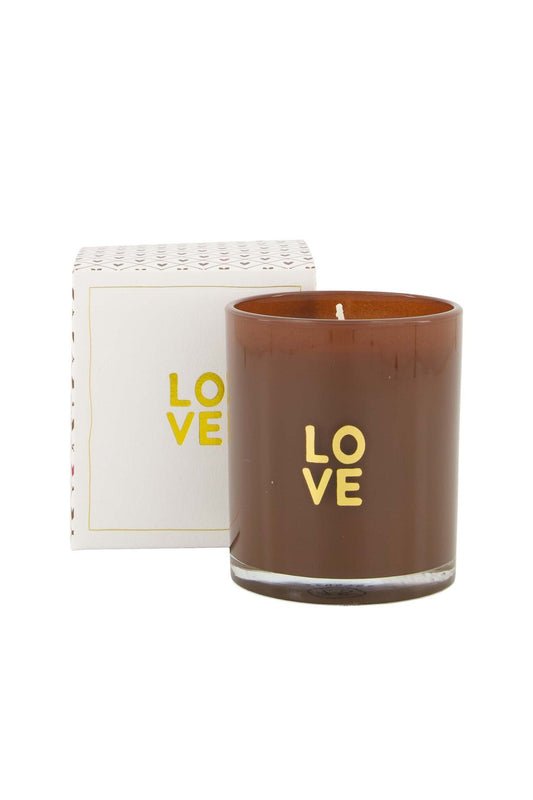 Zusss | Geurkaars glas in doosje love bruin