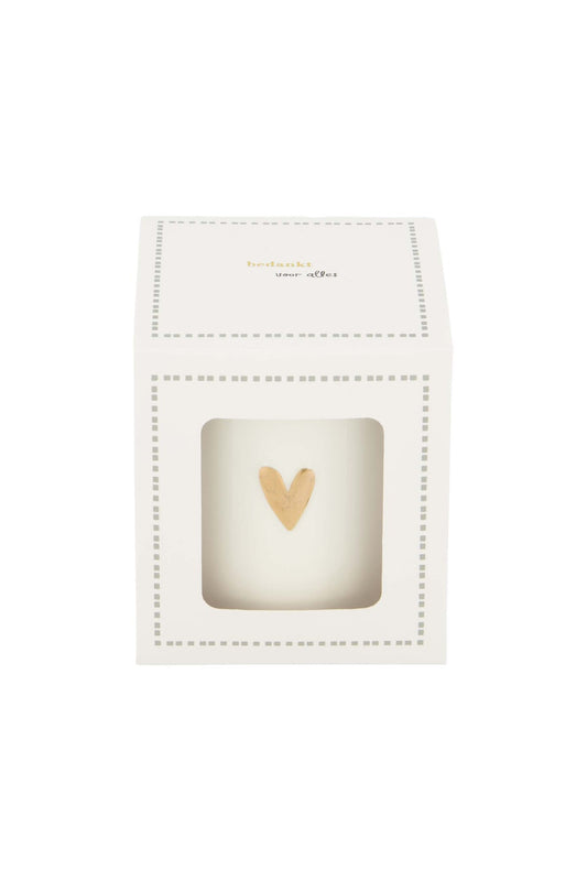 Zusss | Geurkaars keramiek in doosje bedankt wit/grijsblauw