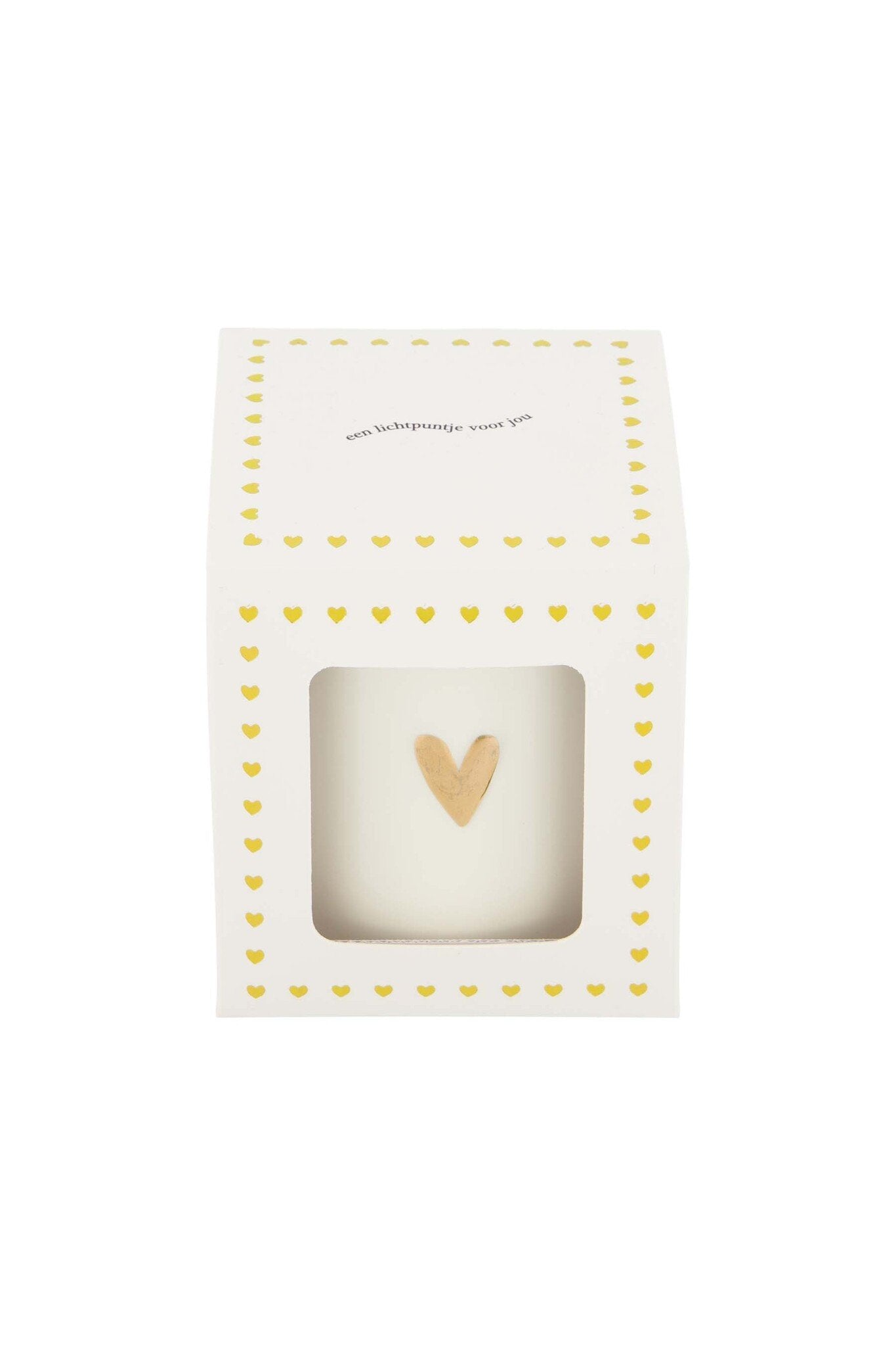 Zusss | Duftkerze aus Keramik in einer Schachtel, Lichtpunkt, Herz, weiß/gold