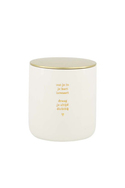 Zusss | Duftkerze aus Keramik in Weiß/Gold