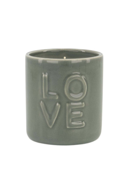 Zusss | Geurkaars keramiek love donkergroen