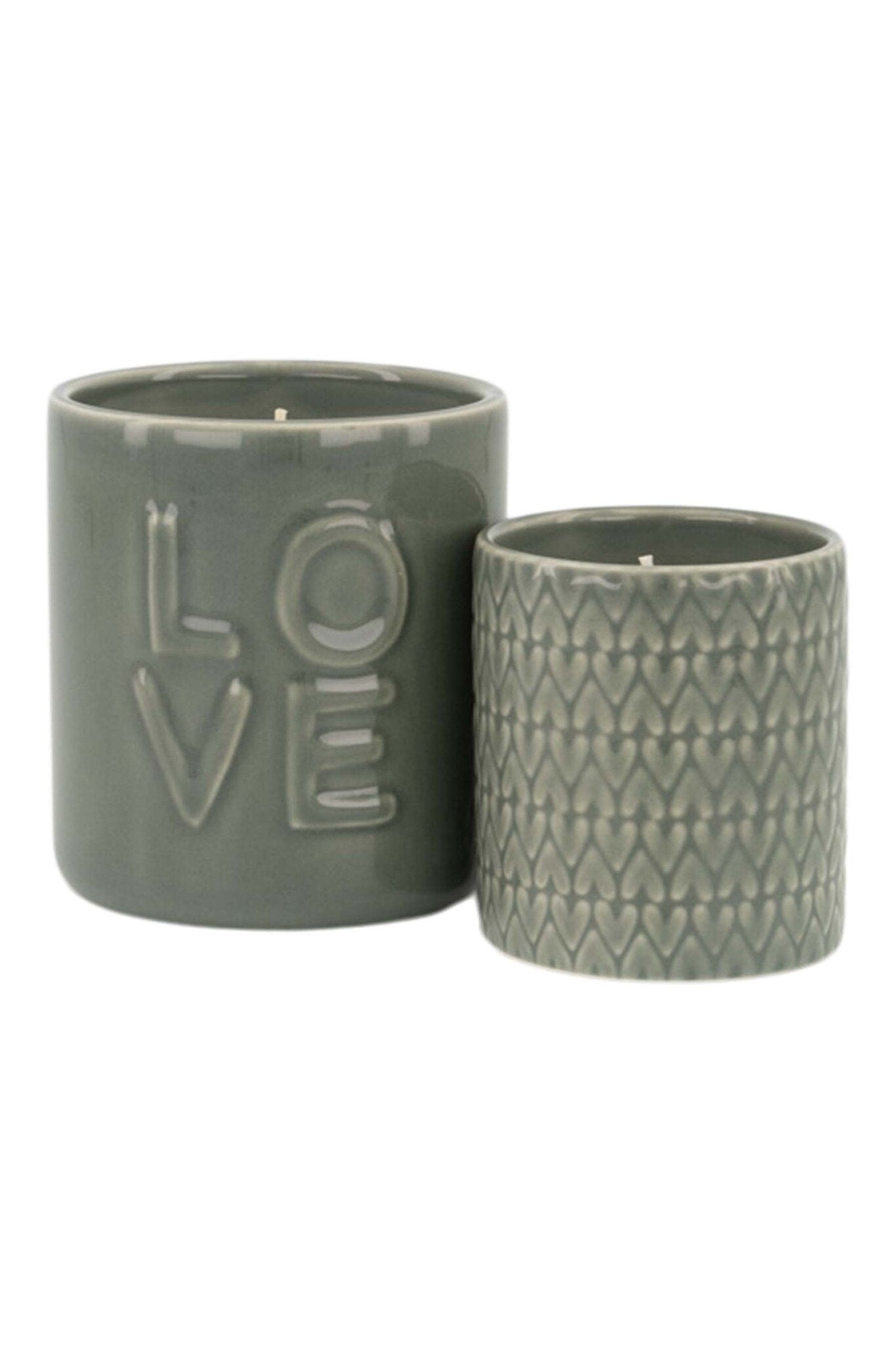 Zusss | Geurkaars keramiek love donkergroen