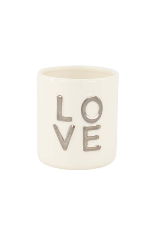 Zusss | Geurkaars keramiek love wit/zilver