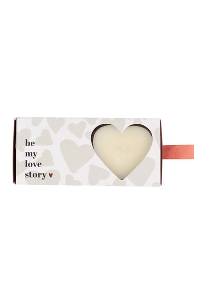 Zusss | Set van 2 geurkaarsjes in doosje hartje wit/rood