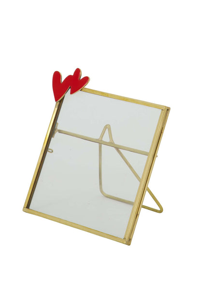 Zusss | Fotolijstje metaal hartjes rood/goud