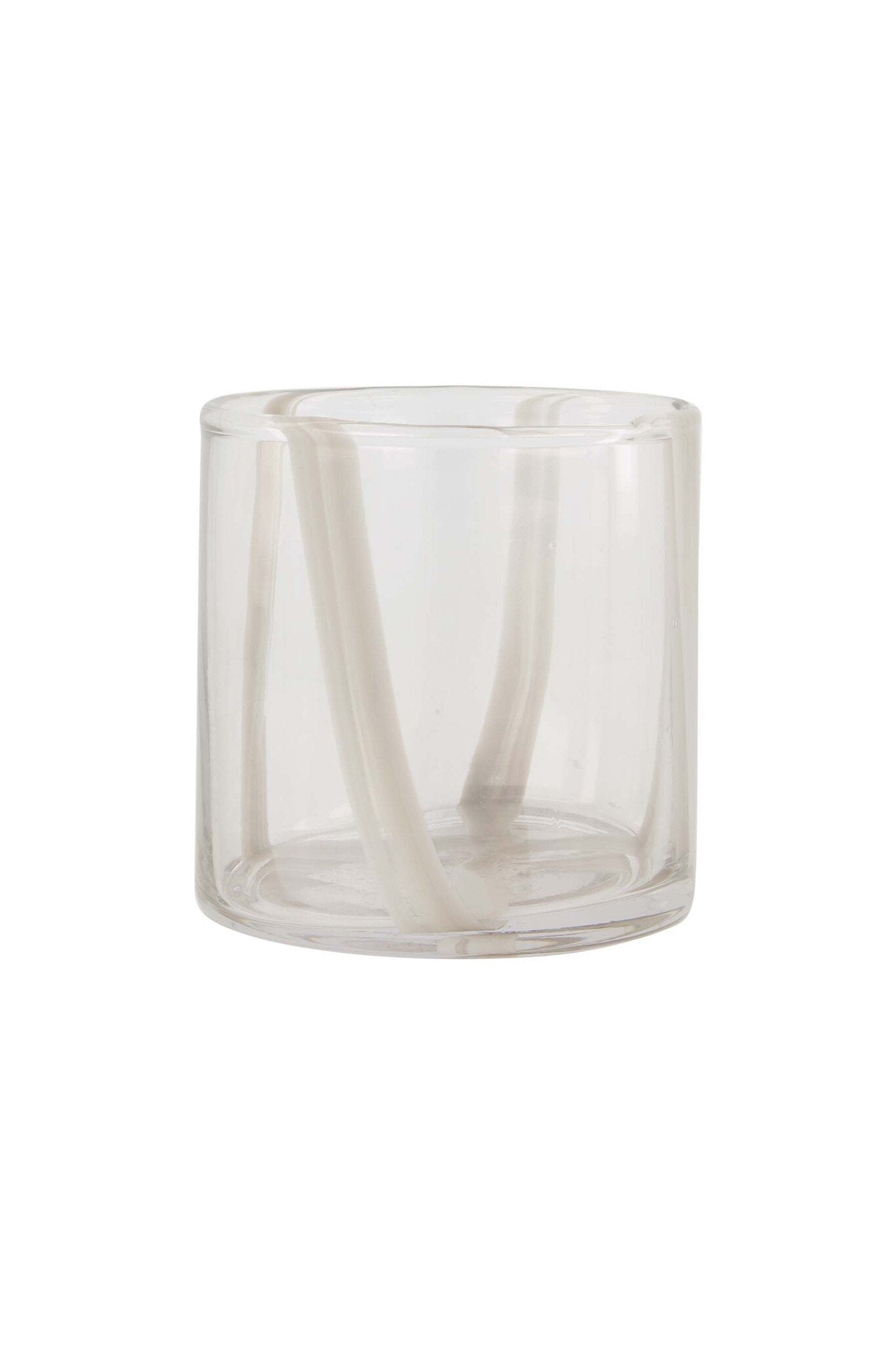 Zusss | Teelichthalter gestreift M beige