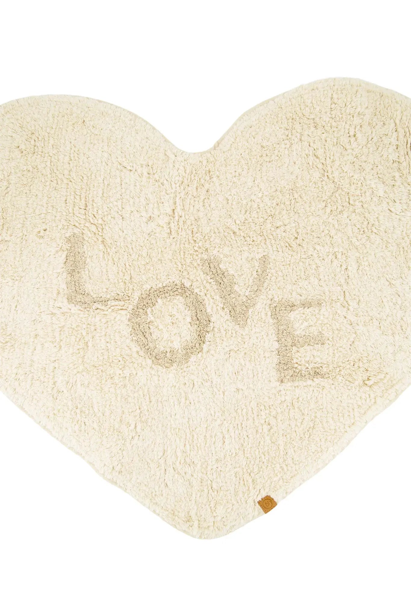 Zusss | Badematte mit Herzmotiv, cremeweiß