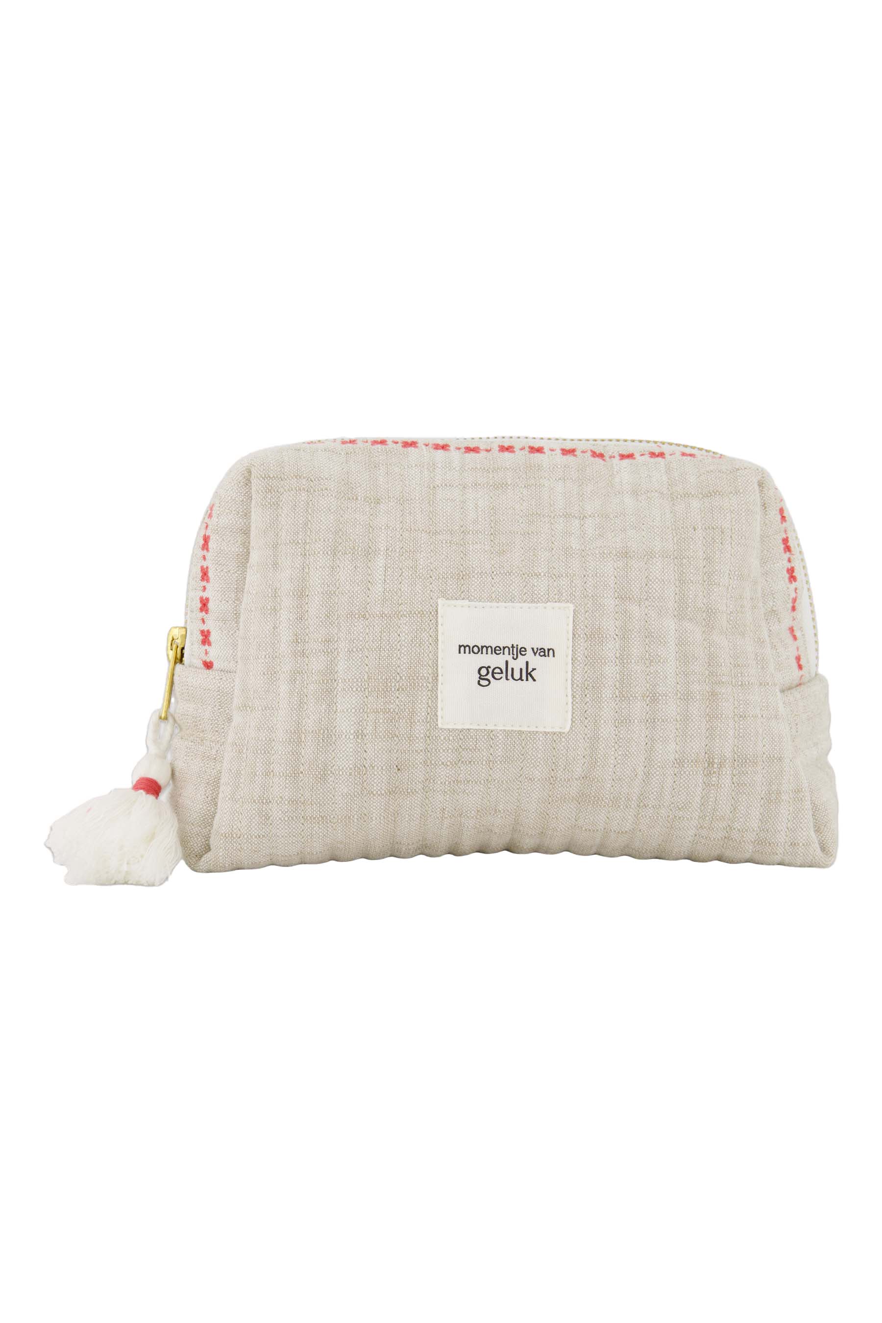 Zusss | Toilettas momentje van geluk off white / rood