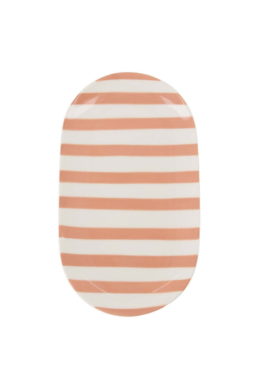 Zusss | Serveerschaal streep roze 20x11,5cm