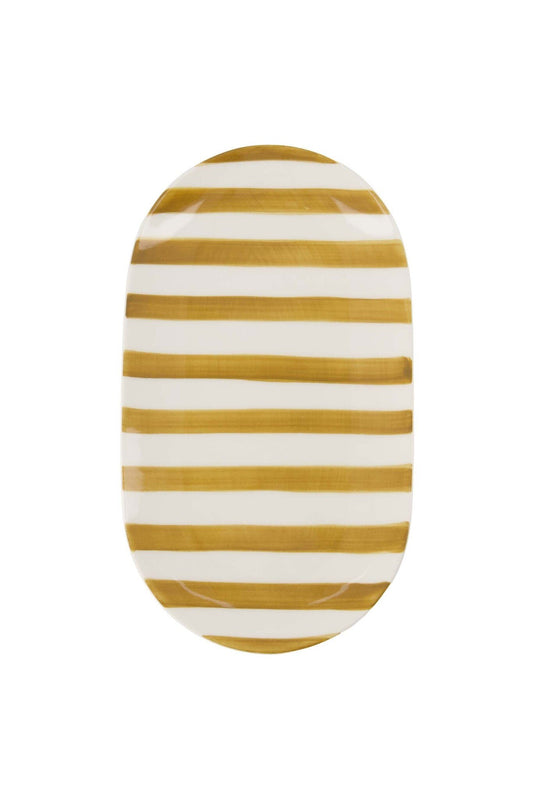 Zusss | Serveerschaal streep honing 20x11,5cm