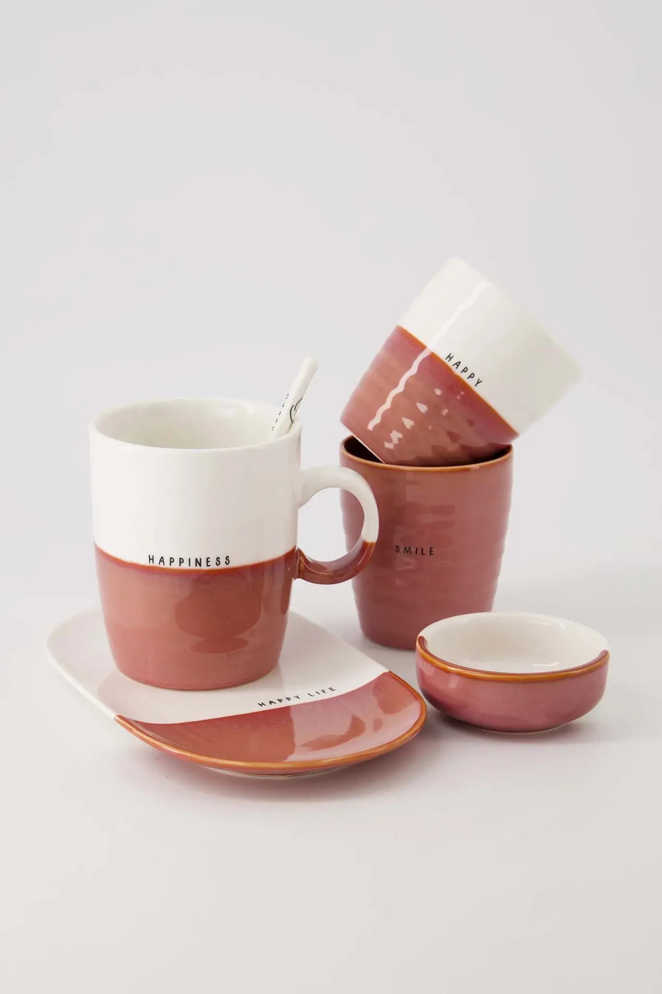 Zusss | Serveerschaal happy life burgundy