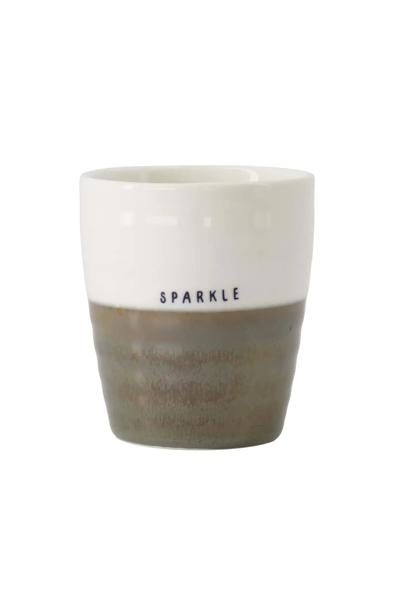 Zusss | Kaffeetasse, glitzernd weiß/dunkelgrün