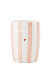 Zusss | Koffiemok streep hartje roze