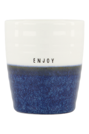Zusss | Koffiemok enjoy donkerblauw/ wit