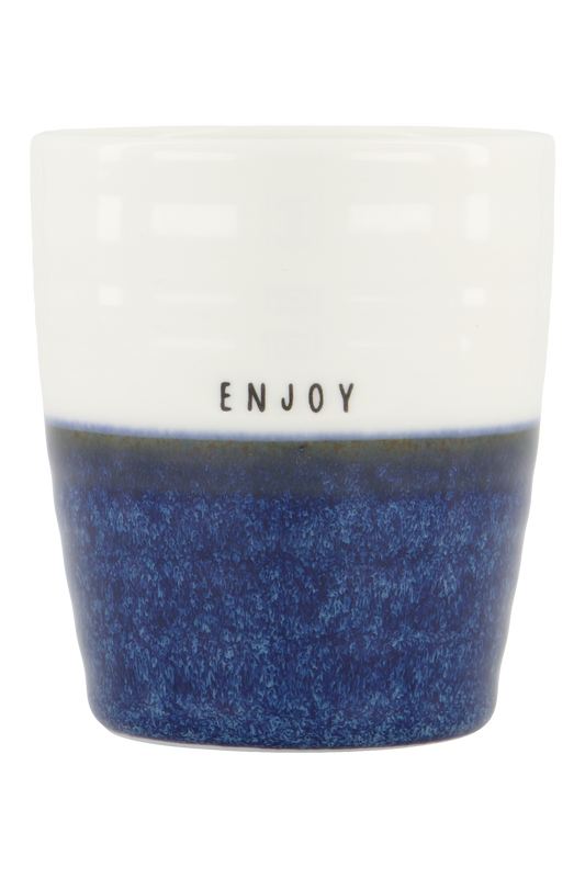Zusss | Koffiemok enjoy donkerblauw/ wit
