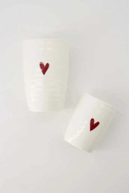 Zusss | Tasse L Herz weiß/rot