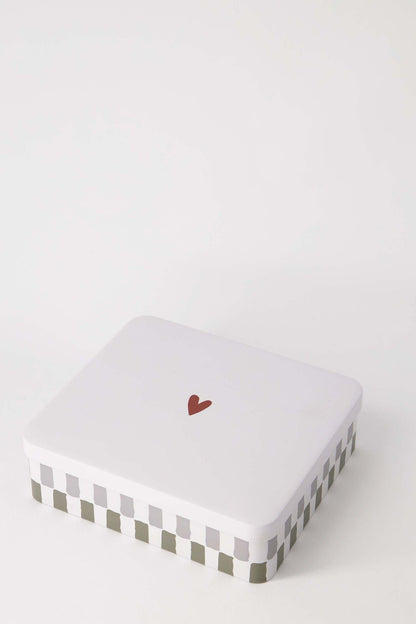 Zusss | Koekblik hartje rood/grijs/groen