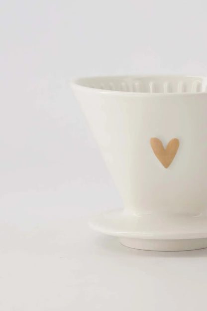 Zusss | Kaffeefilterhalter Herz Gold