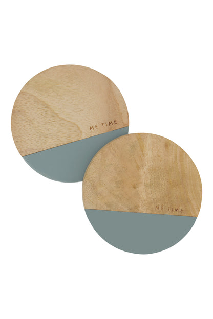 Zusss | Untersetzer „Me Time“, graublau, 2er-Set