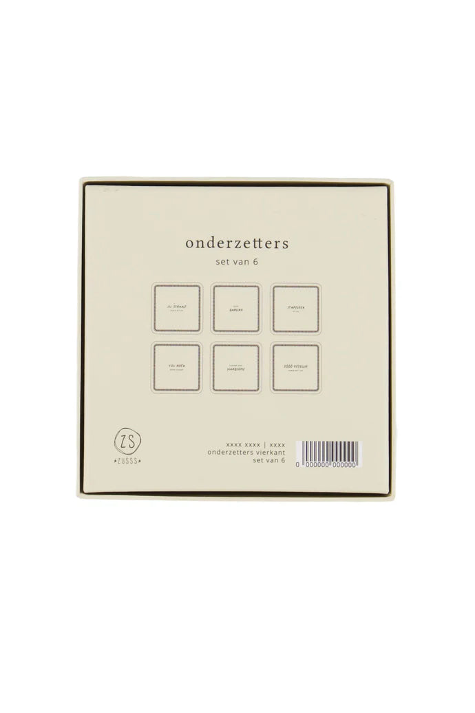 Zusss | Untersetzer, sandfarben/anthrazitfarben, 6er-Set