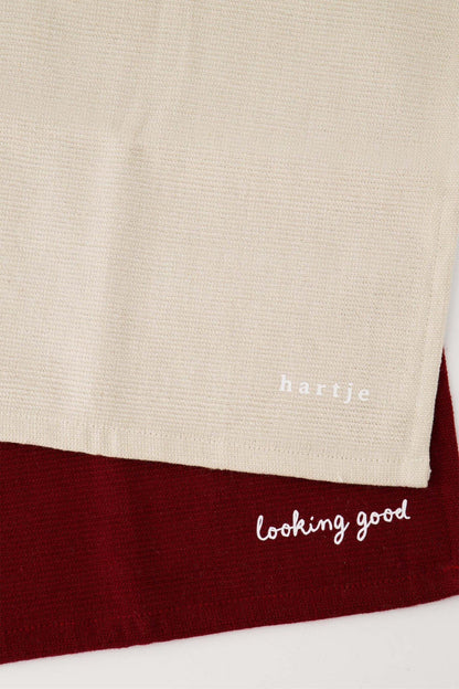 Zusss | Vaatdoekjes hartje zand/port set van 2