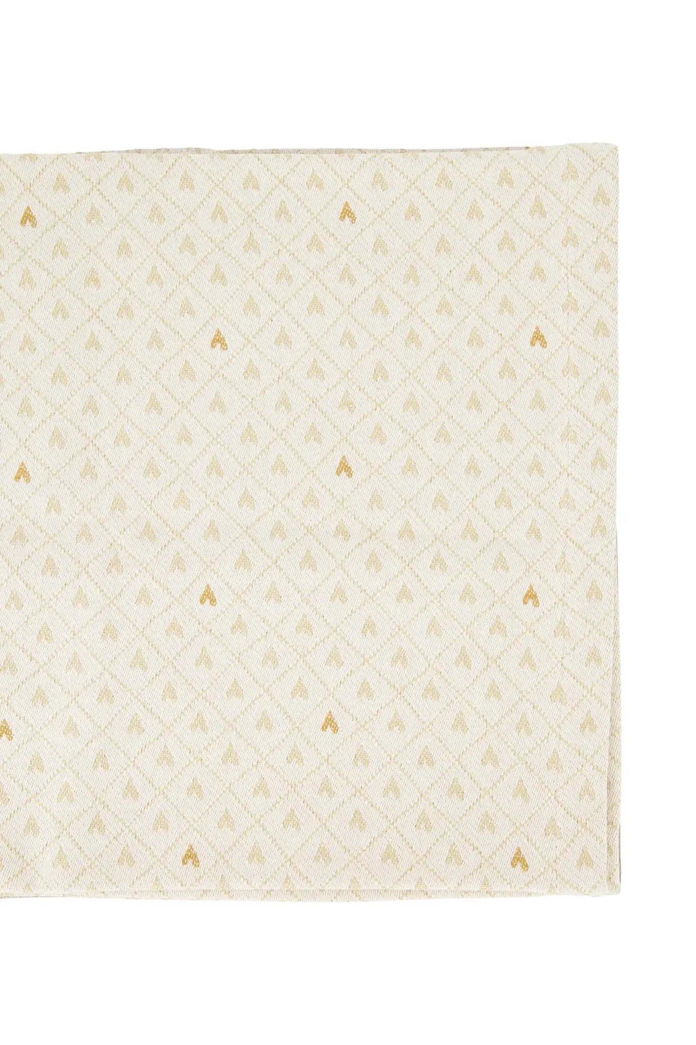 Zusss | Tafelloper lang hartjes zand/goud 300x49cm