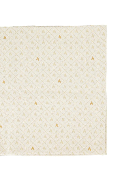 Zusss | Tafelloper lang hartjes zand/goud 300x49cm