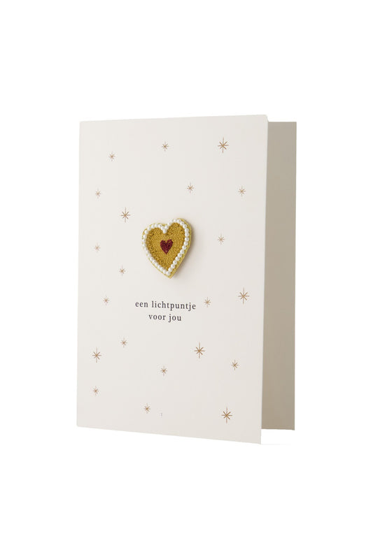 Zusss | Wenskaart broche hartje Jij bent goud