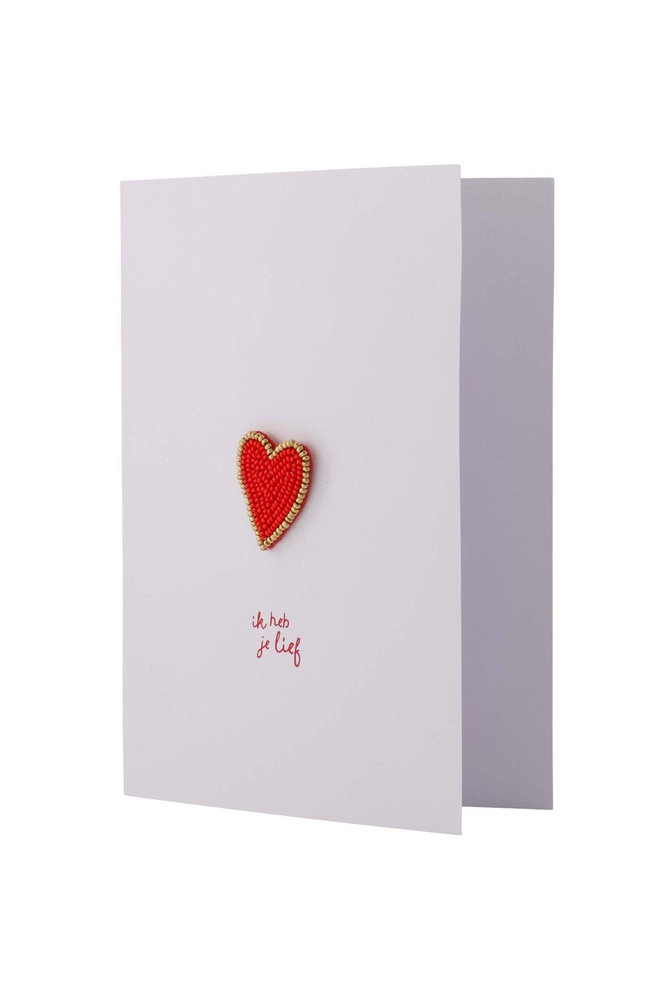 Zusss | Wenskaart hartje broche rood