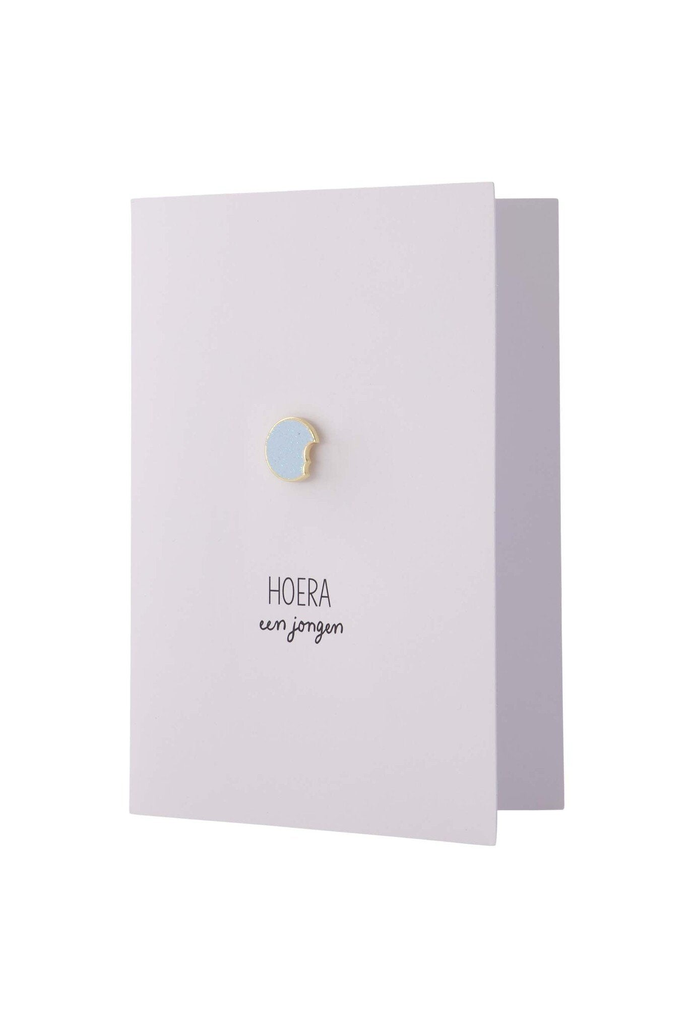 Zusss | Grußkarte „Hurra, ein Junge!“ Brosche blau/weiß