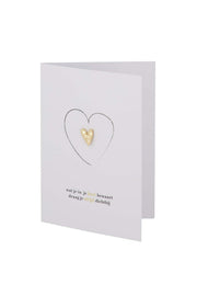 Zusss | Wenskaart hartje in je hart goud broche wit