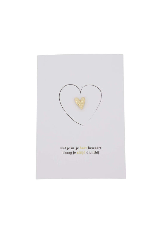 Zusss | Wenskaart hartje in je hart goud broche wit