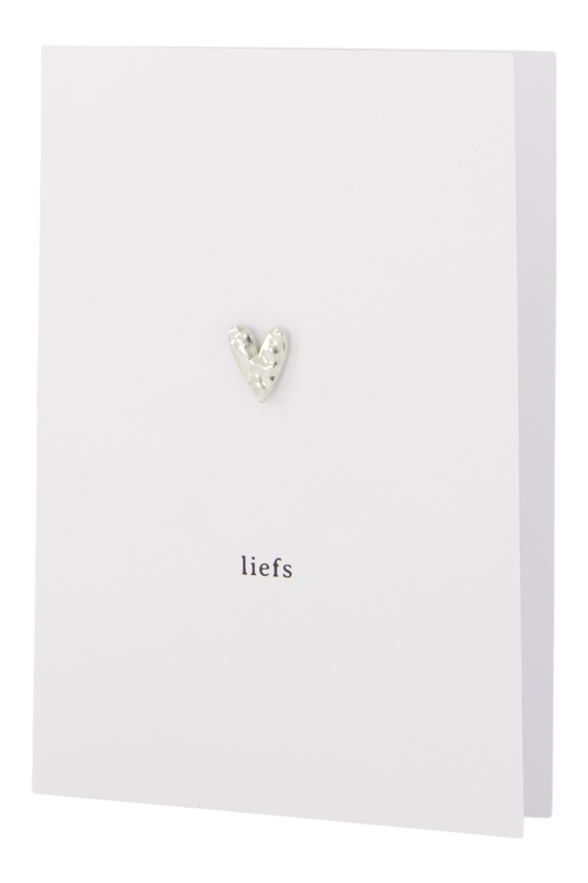 Zusss | Grußkarte mit süßer Herzbrosche, silber, weiß