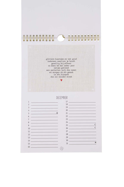 Zusss | Geburtstagskalender aus Leinen