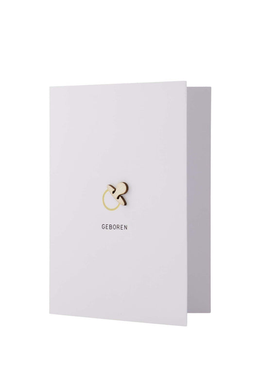 Zusss | Wenskaart houten broche speen wit