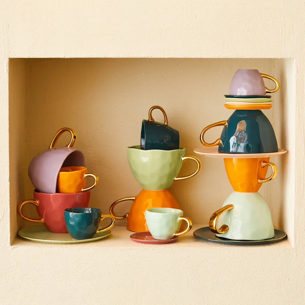 UNC | Good Morning Espressokopjes Blue green Set 4 stuks