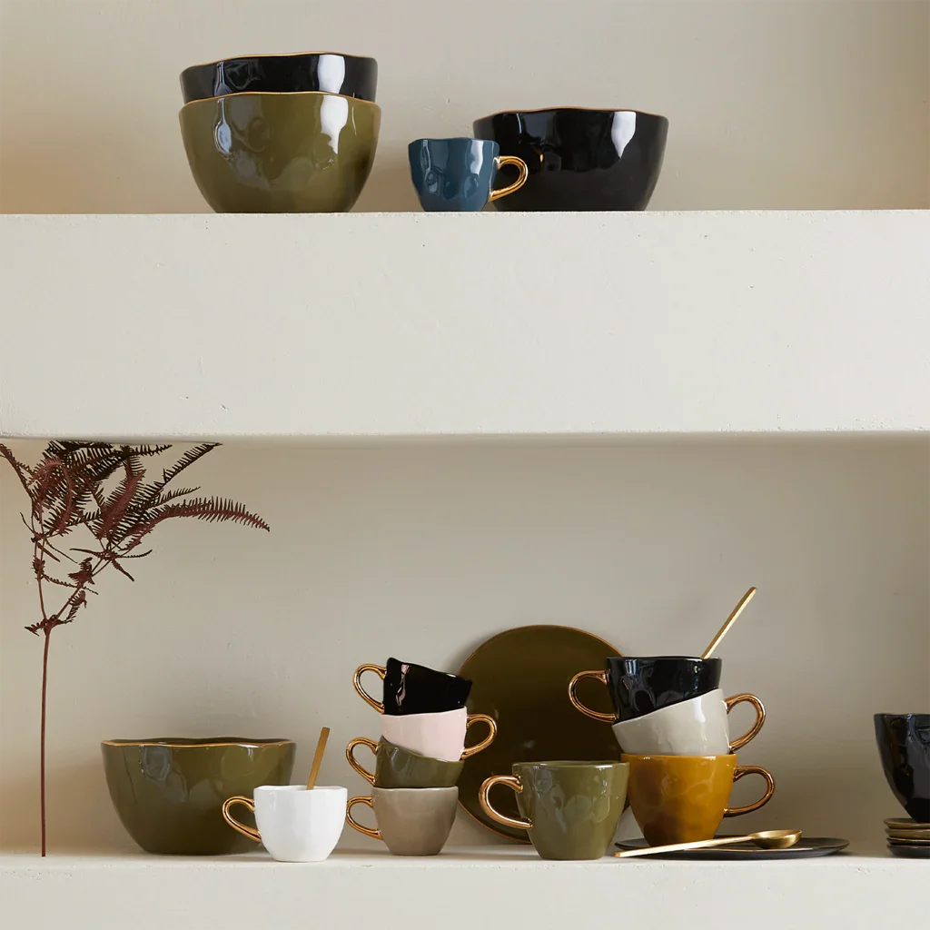 UNC | Good Morning Espressokopjes Blue green Set 4 stuks