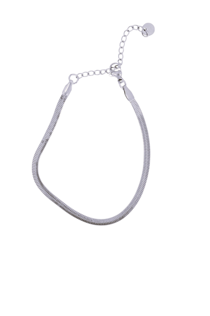 Zusss | Flaches Fischgrätenarmband aus Silber