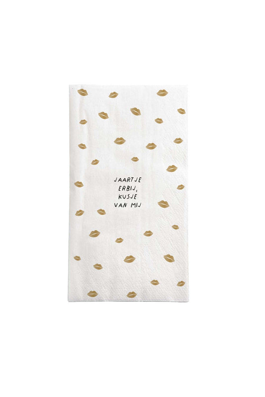 Zusss | Servetten jaartje erbij wit/goud