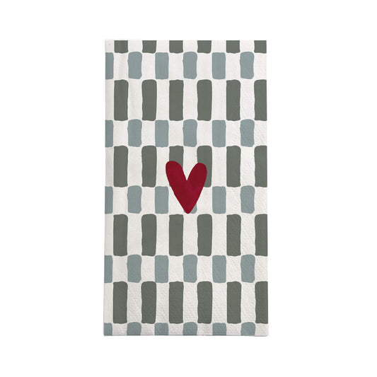 Zusss | Servetten rechthoek hartje grijs/blauw