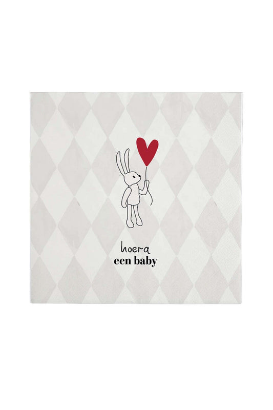 Zusss | Quadratische Servietten Hurra, ein Baby
